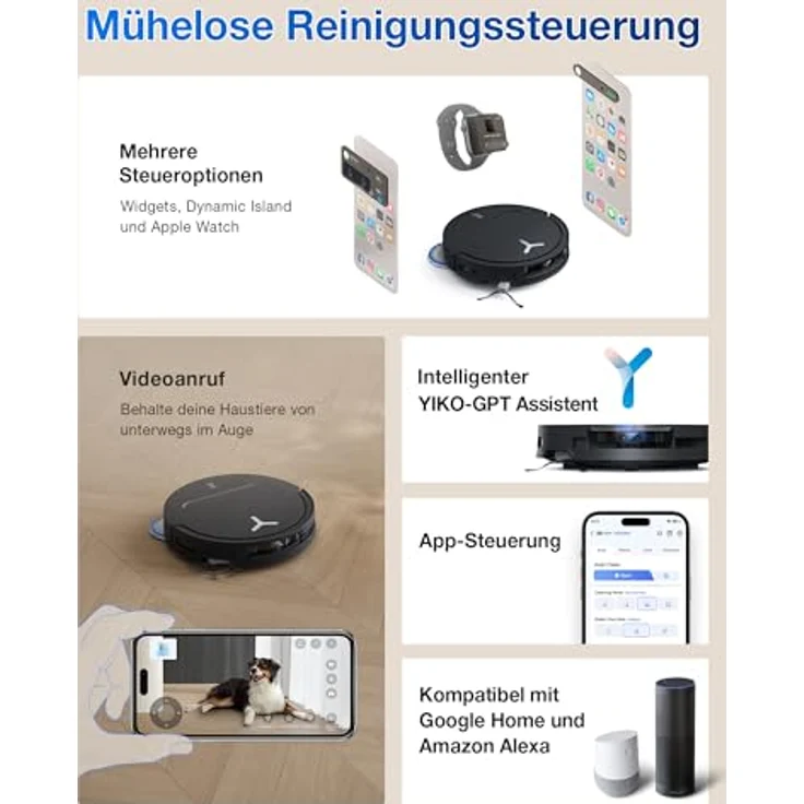 ECOVACS DEEBOT T50 PRO OMNI GEN2, Saugroboter mit 15.000 Pa Saugkraft, Staubbeutel, Saug- und Wischfunktion, inkl. 10-in-1-OMNI-Station – Bild 9