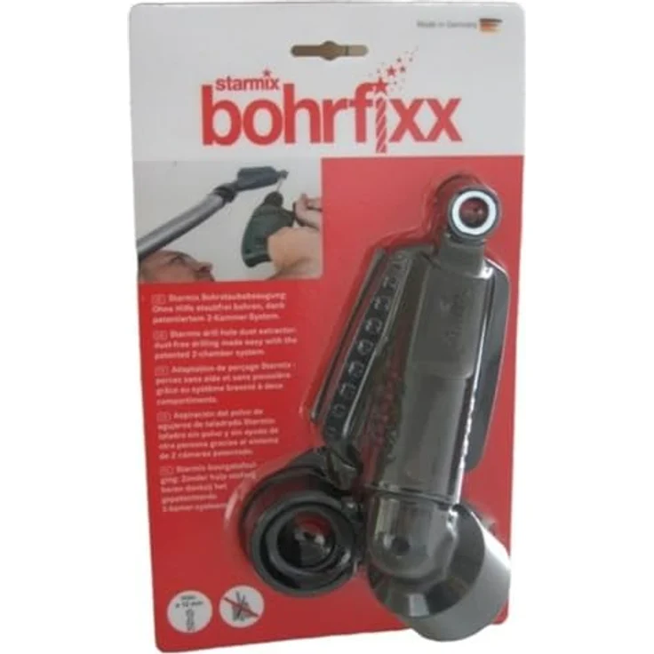 Starmix Staubfreies Bohrfixx Vorsatz mit Doppelkammersystem und Edelstahlhülse, kompatibel mit 32-42 mm Staubsaugerschläuchen – Bild 1