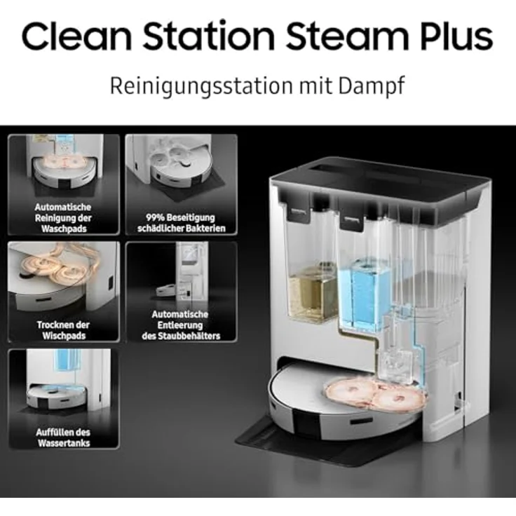 Samsung VR7MD97A14G/WD BESPOKE Jet Bot Combo AI Steam Saug- & Wischroboter mit KI-Objekterkennung Satin Greige – Bild 4