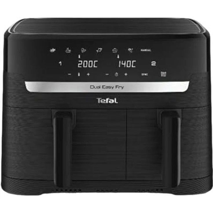 Tefal EY901N Heißluft-Fritteuse, 8,3 L Doppelkammer, 2700 W, Schwarz – Bild 2