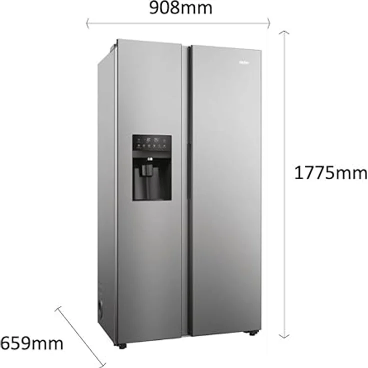 Haier HSR5918DIMP Side-by-Side-Kühlschrank, freistehend, edelstahl, NoFrost, Energieklasse D – Bild 5