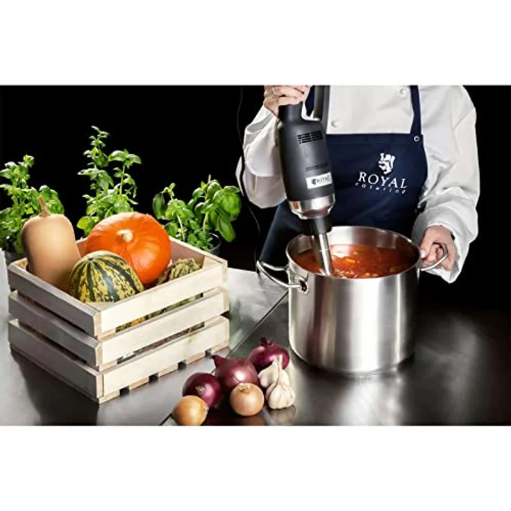 Royal Catering RCSM-500-300P Stabmixer Pürierstab Zauberstab (ergonomischer Griff, 500W, 4.000-16.000 U/min stufenlos, Spritzschutz, Mixstab 300mm, Edelstahl) Schwarz – Bild 2