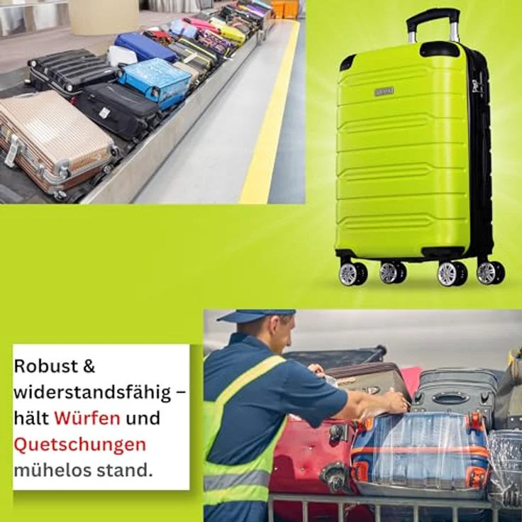 NOWI Hartschalen-Trolley Koffer M (Handgepäck) mit Zahlenschloss, 8 Rollen, in verschiedenen Farben, robust und leicht – Bild 3