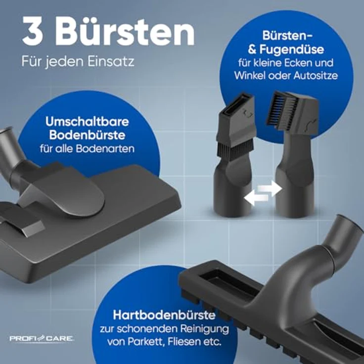 ProfiCare® 2in1 Staubsauger und Handstaubsauger | Starke Saugleistung | beutellos | 6,8m Kabel | für Auto und Haushalt | PC BS 3133 – Bild 4