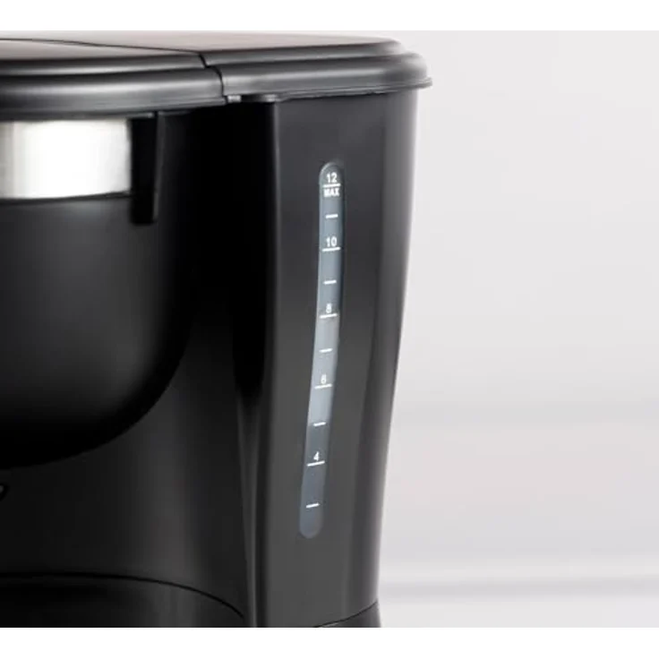 Taurus Kaffeemaschine Verona, 12 Tassen, 680 W, Intense Flavour Tech, Heizplatte, Mattschwarz, BPA-frei, Waschbarer Permanentfilter, Tropffreies Glas-Design – Bild 5