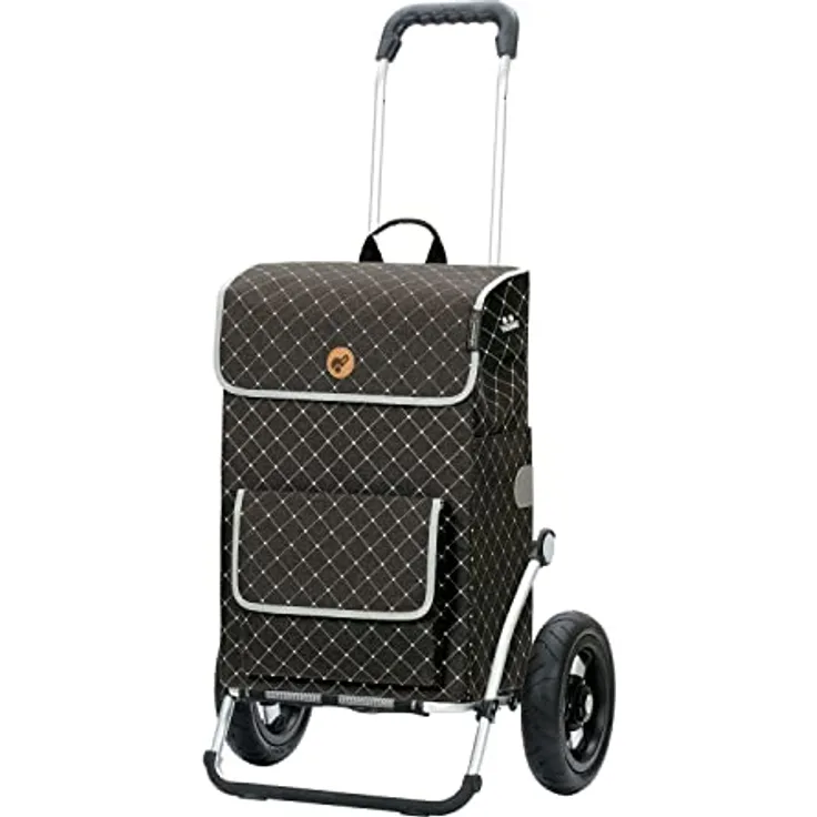 Andersen Shopper Royal Alu klappbar mit Luftreifen Ø 25 cm und 51 Liter Tasche Tamo mit Kühlfach anthrazit