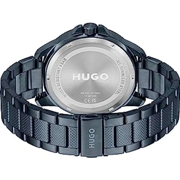 HUGO Multi Zifferblatt Quarz Uhr für Herren, Sportkollektion mit blauem Edelstahlarmband, 46 mm Gehäuse, 5 bar wasserabweisend, IP-beschichtet - 1530194 – Bild 3