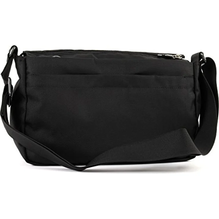 Mandarina Duck MD20 Umhängetasche, modische Damen Tasche aus robustem Nylon und Polyester mit 5 Außentaschen, schwarz, 28 cm – Bild 9