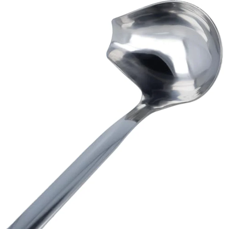 EUROHOME Saucenlöffel OLIVIA aus rostfreiem Edelstahl - Soßenkelle mit Ausgießer - Soßenlöffel 33,5 cm mit ergonomischem Griff - Suppenkelle Edelstahl aufhängbar - Spülmaschinengeeignete Saucenkelle – Bild 2