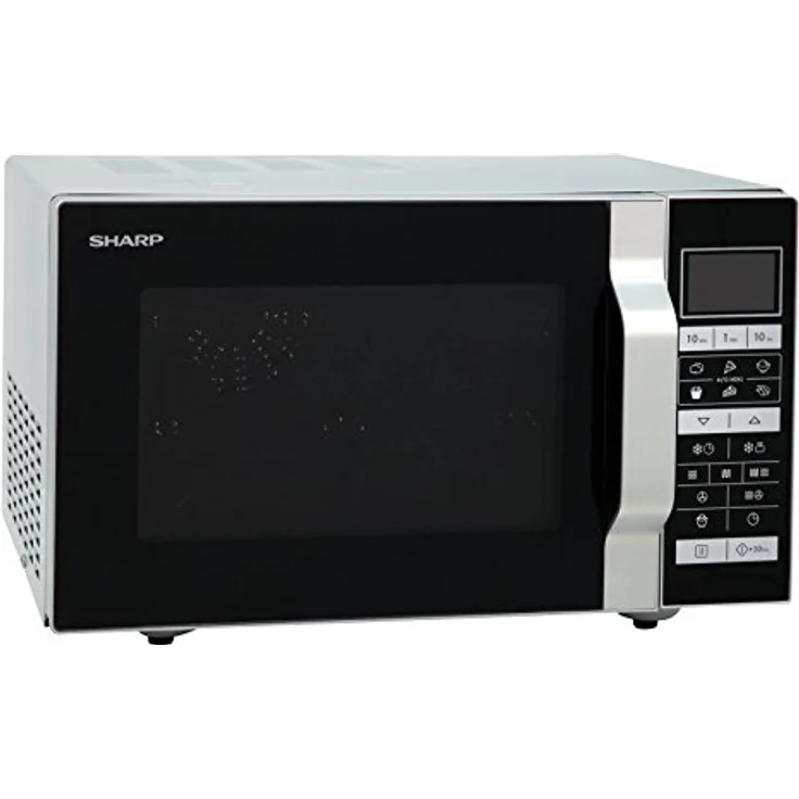 Sharp R-860S 3-in-1 Mikrowelle mit Grill und Heißluft, Standgerät, 25 Liter Garraum, 900 Watt, 49 cm, Programmautomatik, Gewicht und zeitgesteuertes Auftauen, edelstahl – Bild 13