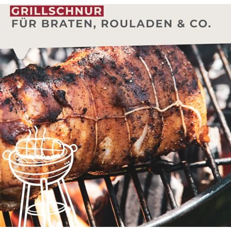 Fackelmann Grill--Bratenschnur, Rouladen-Schnur in Spenderbox, Küchengarn für Fleisch, Gemüse oder Fisch (Farbe: Beige), Menge: 1 Stück – Bild 5