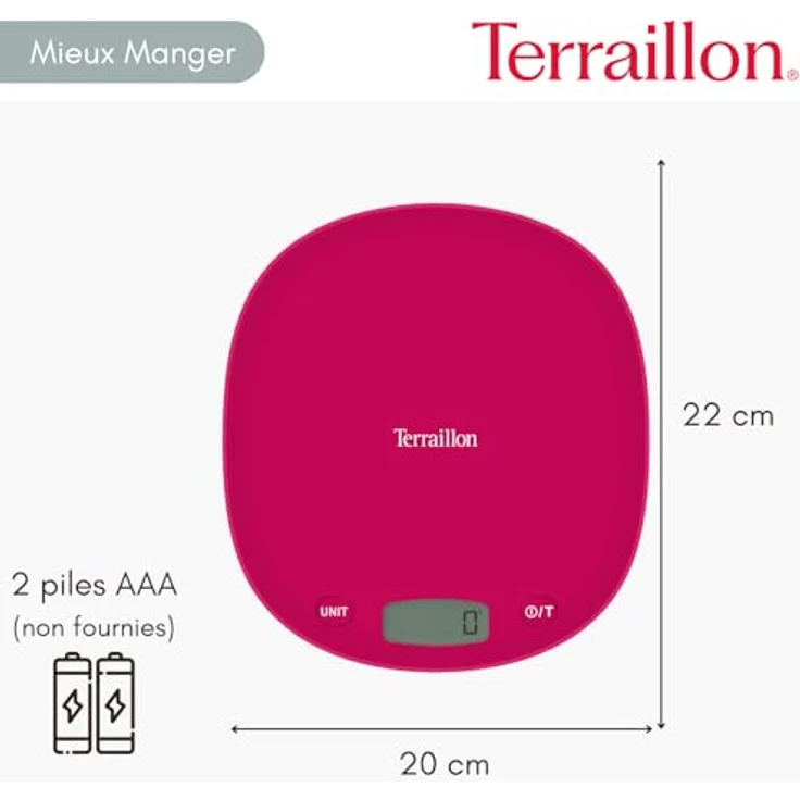 Terraillon 14133 Macaron One Küchenwaage, kirschrot – Bild 5