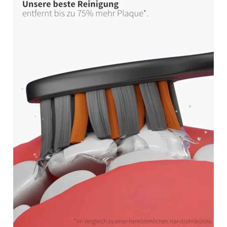 Zahnheld Elektrische Schallzahnbürste GERO mit Reiseetui und Bürstenkopf | Natural White Whitening Zahnpasta | Lange Akkulaufzeit | 5 Putzmodi – Bild 2