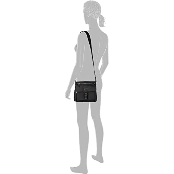 Tom Tailor Women Rina Umhängetasche, 22 cm, schwarz, 100% Kunstleder, 20 cm x 10 cm – Bild 3