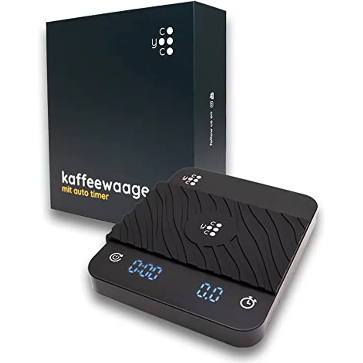 Coyooco Kaffeewaage | Hochpräzise Feinwaage mit Auto-Timer | digitale Küchenwaage | für Siebträgermaschine & Kaffeemühle | Hochwertiges Barista Zubehör