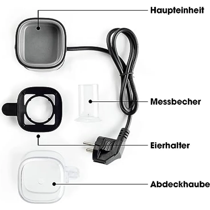 GOURMETmaxx Design-Eierkocher für 1 Ei | Das perfekte Frühstücksei ohne viel Aufwand und energiesparend, einfache Bedienung inklusive Messbecher | BPA frei und kompakt – Bild 5