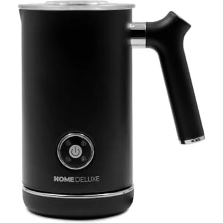 HOME DELUXE Milchaufschäumer ROYAL, 500 W, 4 in 1 Funktion, elektrisch, antihaft-beschichtet, Matt Schwarz