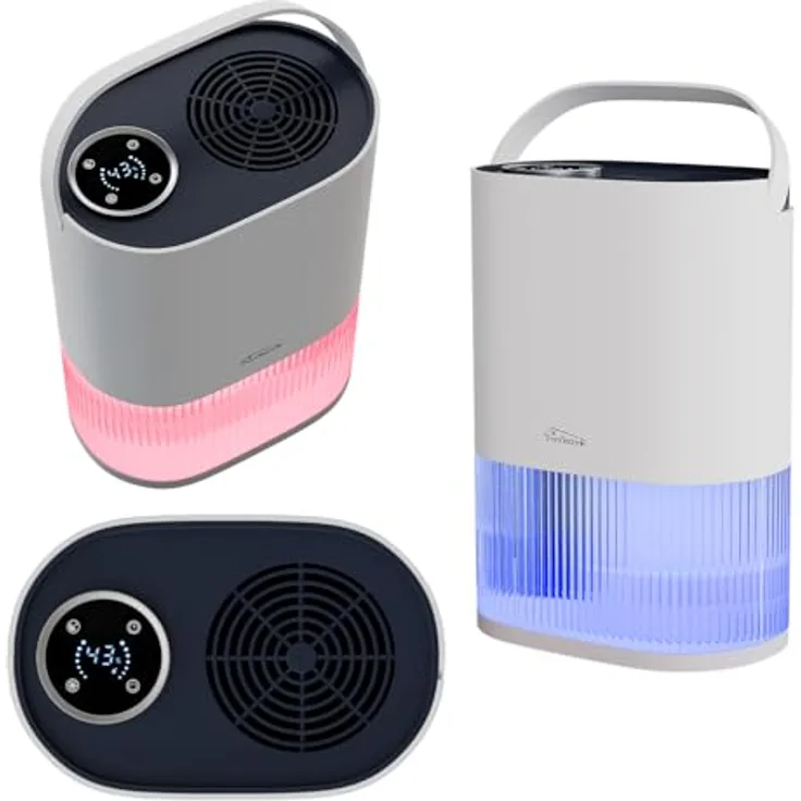 TroniTechnik Luftentfeuchter EF01, 600 ml/24h, leise, 2L Tank, LED Schlafmodus, für Räume bis 20 m²