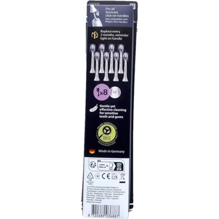 Philips HX6058/87 Sonicare Sensitive 8er-Pack Aufsteckbürsten, für empfindliche Zähne, Damen, Weiß – Bild 3