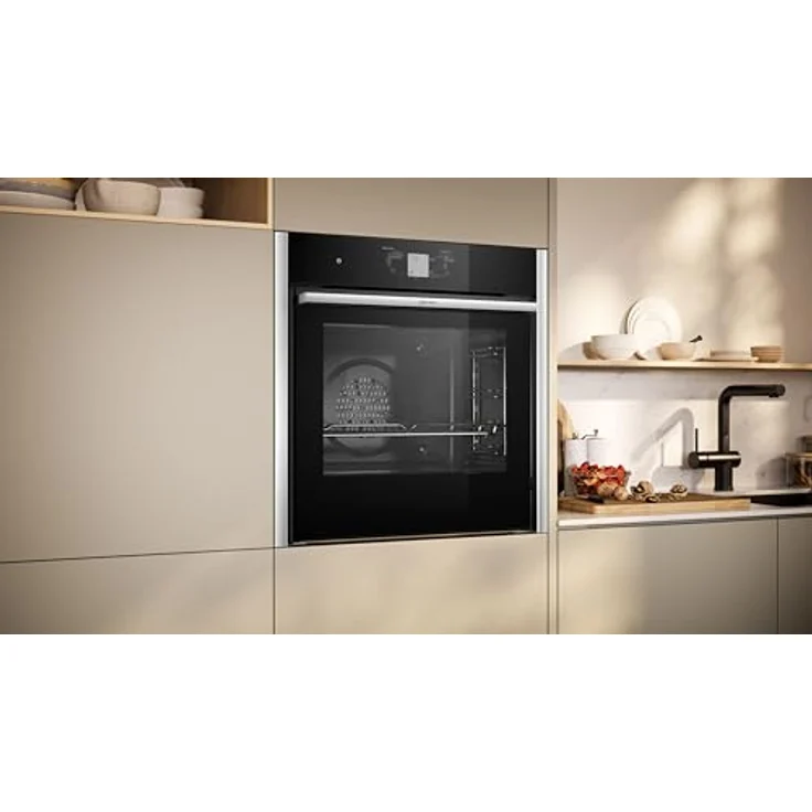 Neff B64CT73N0, N90, CircoTerm Slide und Hide Einbaubackofen, 60x60cm, Edelstahl, 6.8 Zoll Full Touch TFT-Farb- und Grafikdisplay,Pyrolyse, Home Connect, Multipoint Bratenthermometer – Bild 3