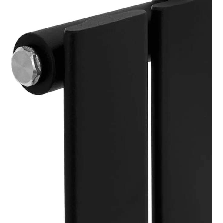 LuxeBath Designheizkörper Stella 480 x 1600 mm, Schwarz matt, Vertikaler Paneelheizkörper mit Mittelanschluss, Einlagig, Flach, Badheizkörper – Bild 4