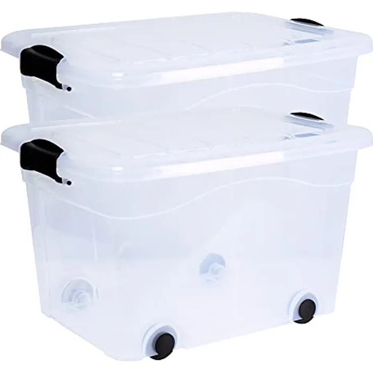 Aufbewahrungsbox 40l 2 er Set Anzio mit Rollen