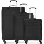 Franky Melbourne 3.0 Koffer Set 3-Teilig | Weichschalen Trolleyset mit 4 Rollen, arretierbarer Griff, Dehnfalte, Hemdenfach und Zahlenschloss | 34L / 56L / 90L
