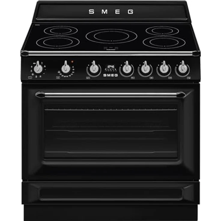 SMEG Vicoria TR90IMBL Multifunktionskochfeld, 90 x 60 cm, Induktionsherd mit True-Convection und Vapor Clean, Schwarz – Bild 1