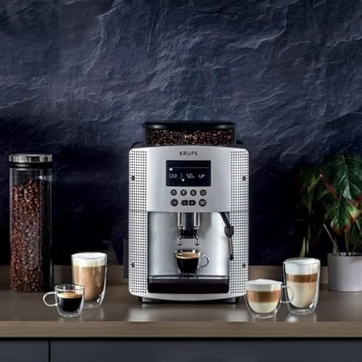 Krups Kaffeevollautomat EA815E70 Pisa, Kaffeevollautomat mit Metall-Brühgruppe, 1.450 Watt, Siber/Schwarz – Bild 6