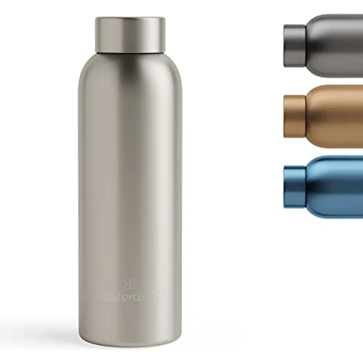 Waterdrop® Steel Bottle 600ml isolierte Trinkflasche auslaufsicher | Thermosflasche 24h kalt, 12h heiß | doppelwandige Edelstahl Wasserflasche | bruchsicher | Kohlensäure geeignet