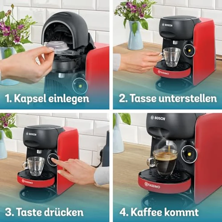 TASSIMO TAS163E Kapselmaschine, One-Touch Bedienung, über 70 Getränke, nachhaltig, weiß/schwarz - Preisvergleich – Bild 5