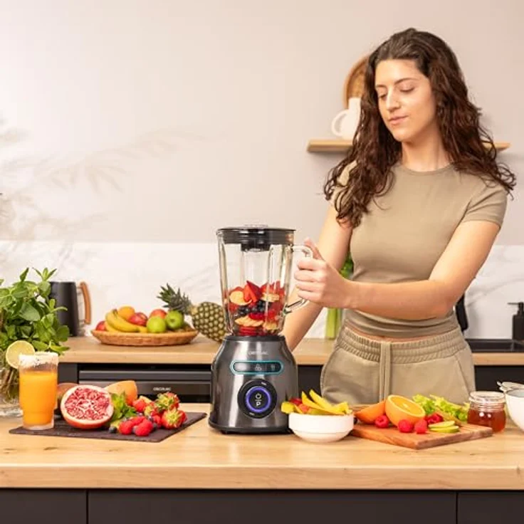 Cecotec Akku-Smoothie-Maker Power Black Titanium 2200MAX Smooth, leistungsstarker Standmixer in Schwarz mit hohem Fassungsvermögen – Bild 6