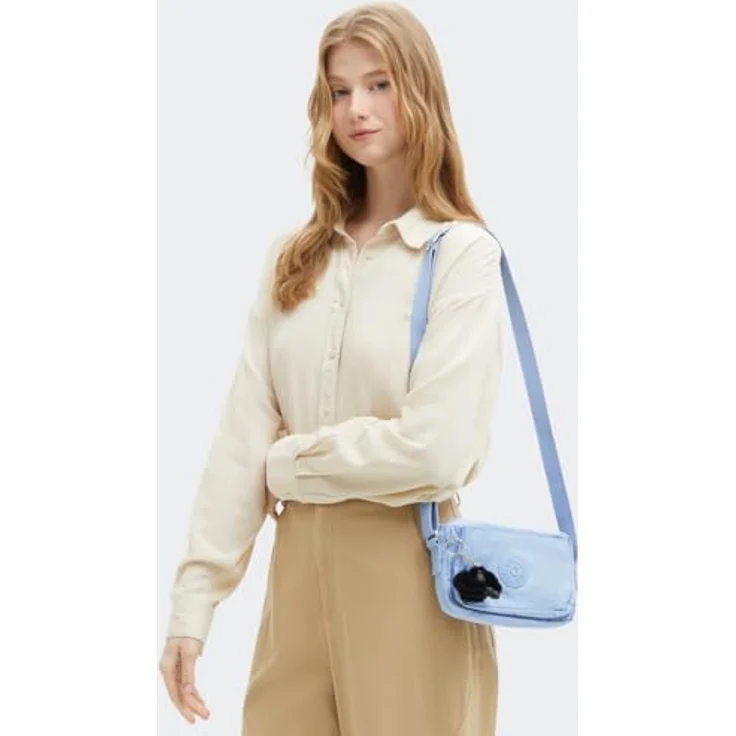 Kipling Abanu Umhängetasche 20 cm, robuste Polyamid-Tasche mit verstellbarem Riemen, Blau – Bild 6