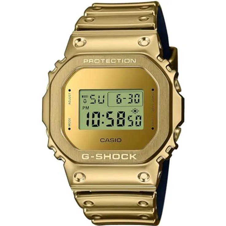 Casio G-Shock G-Steel Digitaluhr Goldfarben GM-5600YMG-9ER, Quarzwerk, Stoppuhr, Alarm, Beleuchtung