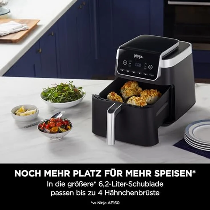NINJA Fritteuse AF180DE Max, Heißluftfritteuse mit 6,2 l Fassungsvermögen, 2000 Watt, 240 °C, inkl. Crisper Gittereinsatz und Rezeptbuch – Bild 6