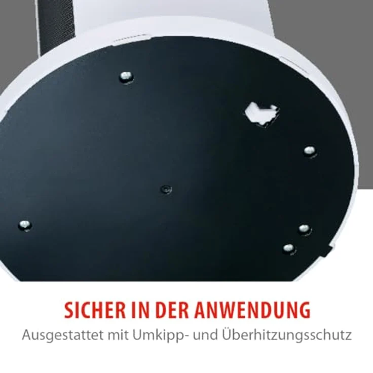 alpina Elektrischer Heizlüfter mit Digitalanzeige 2000W – Oszillierender Heizstrahler für Räume bis 20 m² – Keramik Heizkörper mit Absturzsicherung, Grau – Bild 5