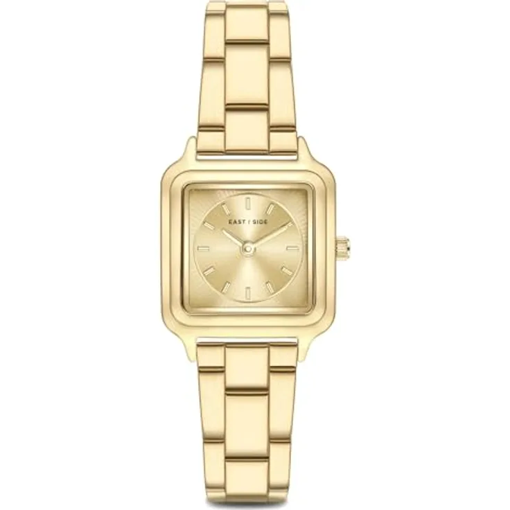 Eastside Damen Quarz Uhr, eckig mit IP-beschichtetem Edelstahlarmband in Gelbgold, Mineralglas, 10080128