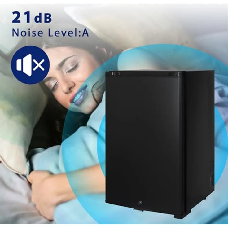 Smad Wohnmobil Kühlschrank 12V 230V, 50L, leiser Absorber Kühlschrank mit Schloss und Wendetür, schwarz – Bild 5
