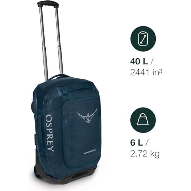 Osprey Transporter 40, 2-Rollen Reisetasche aus 100% Polyester, 55 cm, schwarz – Bild 2