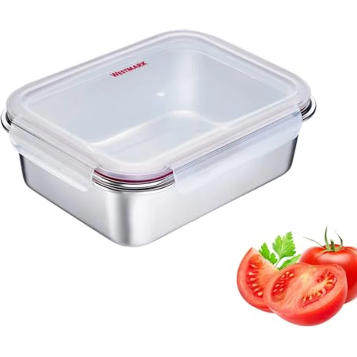 Westmark Edelstahl Lunchbox 2250 ml – Auslaufsichere, mikrowellen- & ofenfeste Bento Box, BPA-frei, Silber – Bild 1