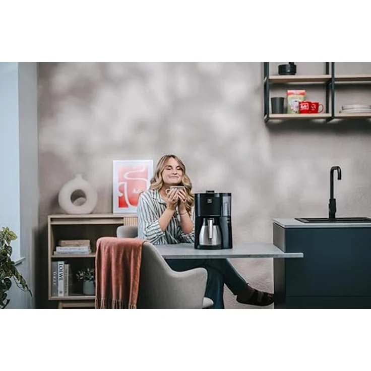 Melitta Look - Filterkaffeemaschine mit Thermkanne und Entkalkungsprogramm, schwarz – Bild 5