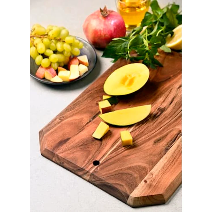 KESPER Schneidbrett aus Akazienholz, besonders messerschonend, 8-eckig, Maße: 28 x 20 x 1,7 cm, Braun – Bild 2