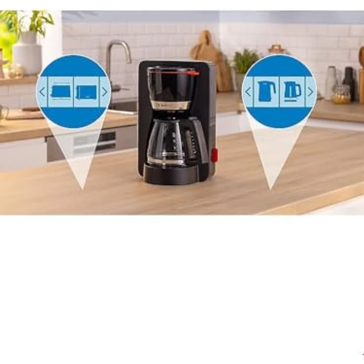 BOSCH Filterkaffeemaschine Elektrische Kaffeemaschine BOSCH TKA4M233 1200 W, Schwarz, 15 Tassen – Bild 7