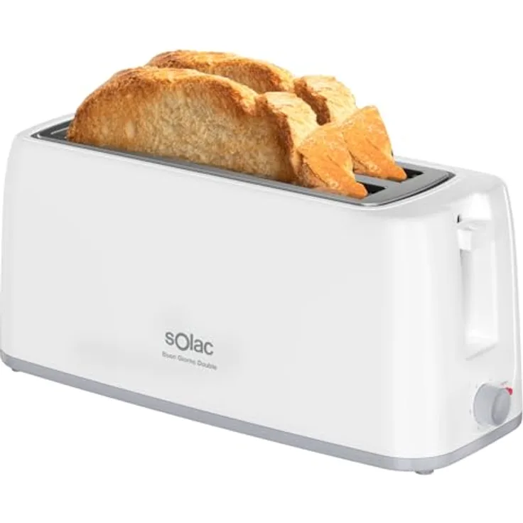 Solac Buon Giorno Double Toaster, 1200 W, 6-stufige Auswahl, selbstzentrierendes System, extra Erhöhung, abnehmbare Krümelschublade, Kabelaufbewahrung