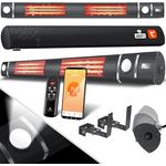 KESSER® Infrarot Heizstrahler 3000W IR-Gastro-Bar, mit LED Licht, WiFi & Fernbedienung, IP55 wasserdicht, inkl. Schutzhülle, Wand-Heizstrahler für Terrassen und Gastronomie