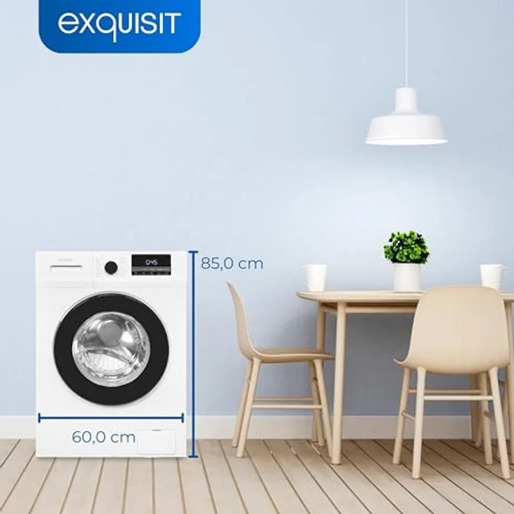 Exquisit Waschmaschine WA58014-340A weiss | Waschmaschine 8 kg | Energieeffizienz A | 16 Waschprogramme | Kindersicherung | Startzeitvorwahl | Washing machine – Bild 3
