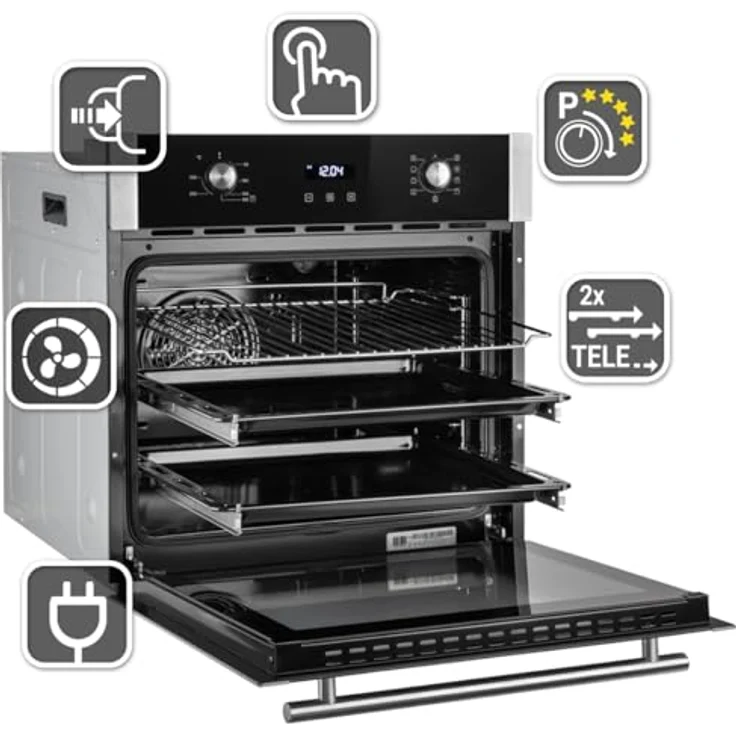 KKT KOLBE Autarkes Herdset SET8313HCIH877RL, 60cm Einbaubackofen EB8313HC & 77cm Induktionskochfeld IH87704RL mit Pizzafunktion, Grill, Umluft, Heißluft, Automatik-Timer und Wärmeschutzverglasung – Bild 5