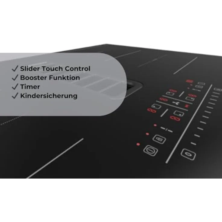 PKM Induktionskochfeld IN4-DA-2FZA++A, mit integriertem Dunstabzug, Downdraft, Slider Touch Control – Bild 2