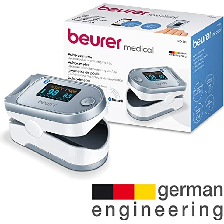 Beurer PO 60 Pulsoximeter mit Bluetooth, Ermittlung der arteriellen Sauerstoffsättigung im Blut – Bild 5