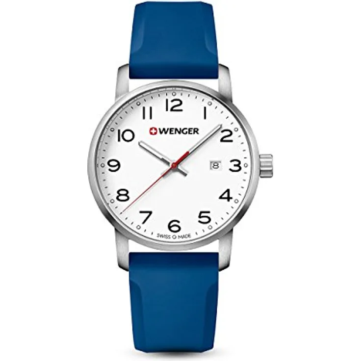 Wenger Herren Analog Quarz Uhr mit Silikon Armband 01.1641.107